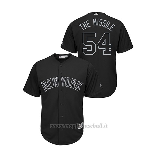 Maglia Baseball Uomo New Y Ork Yankees Aroldis Chapman 2019 Players Weekend Replica Nero